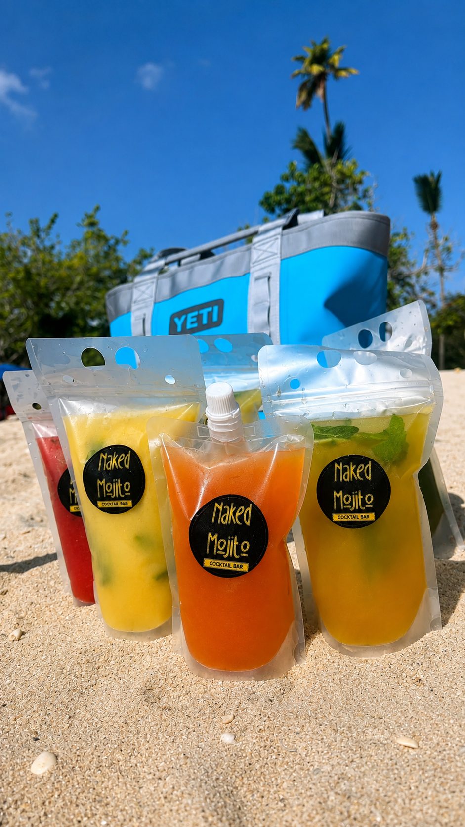 Pouches de mojito Naked Mojito listos para la playa