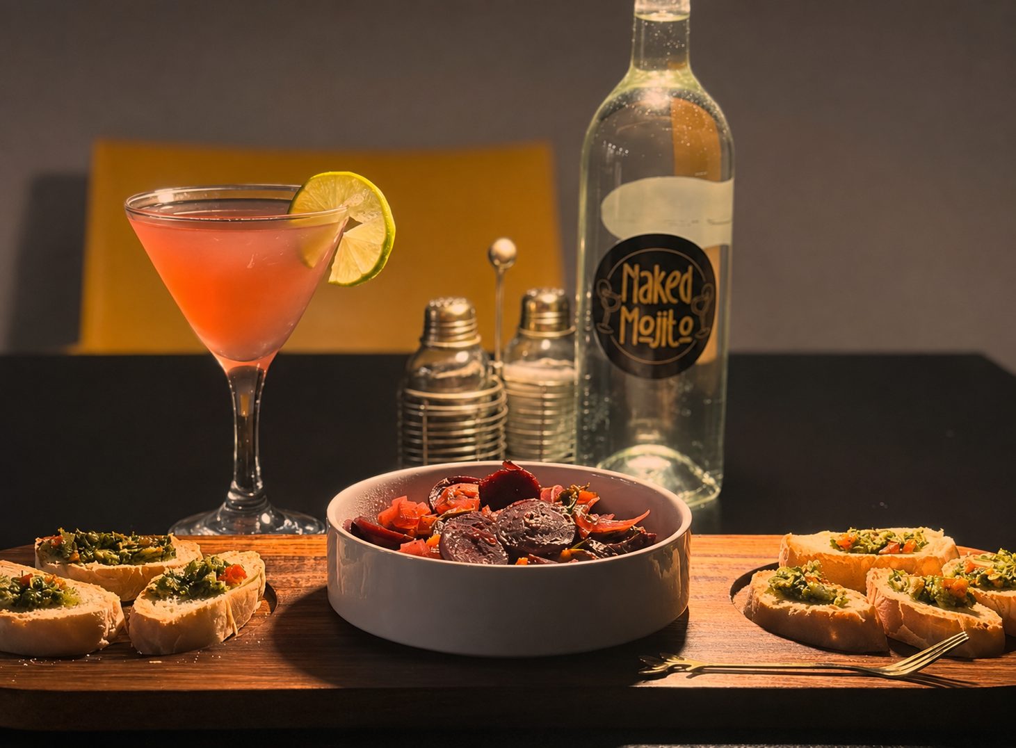 Cocktail artesanal con picadera en Naked Mojito